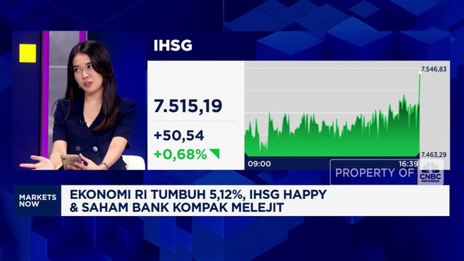 Video: Ekonomi RI Tumbuh 5,12%, IHSG Cerah dan Saham Bank Kompak Naik