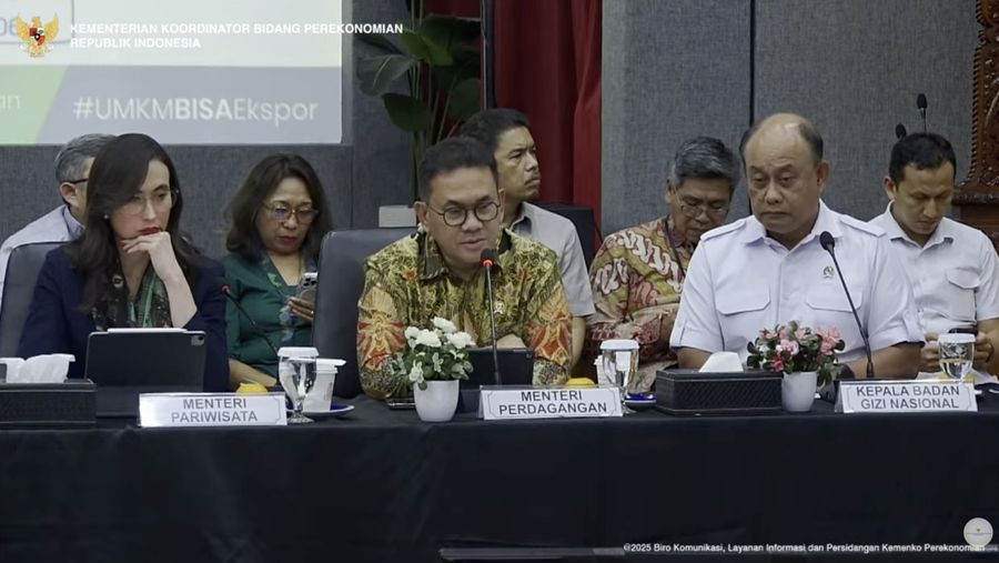 Konferensi pers Menteri Koordinator Bidang Perekonomian terkait realisasi pertumbuhan ekonomi kuartal II tahun 2025 di kantor Kemenko Perekonomian, Jakarta Pusat, Selasa (5/8/2025). (Tangkapan layar YouTube Perekonomian RI)