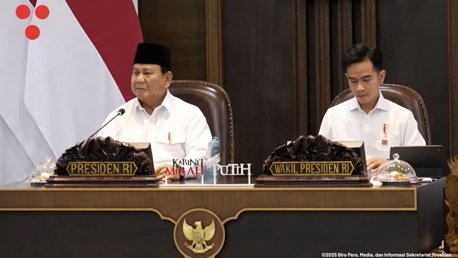 Presiden memimpin Sidang Kabinet Paripurna di Istana Kepresidenan, Jakarta Pusat, Rabu (6/8/2025). (Tangkapan layar youtube Sekretariat Presiden)