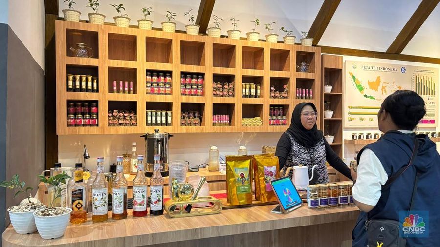 Brand Artisan Teh, Sila Tea di acara Karya Kreatif Indonesia, Bank Indonesia, Kamis (7/8/2025). (CNBC Indonesia/Zahwa Madjid)