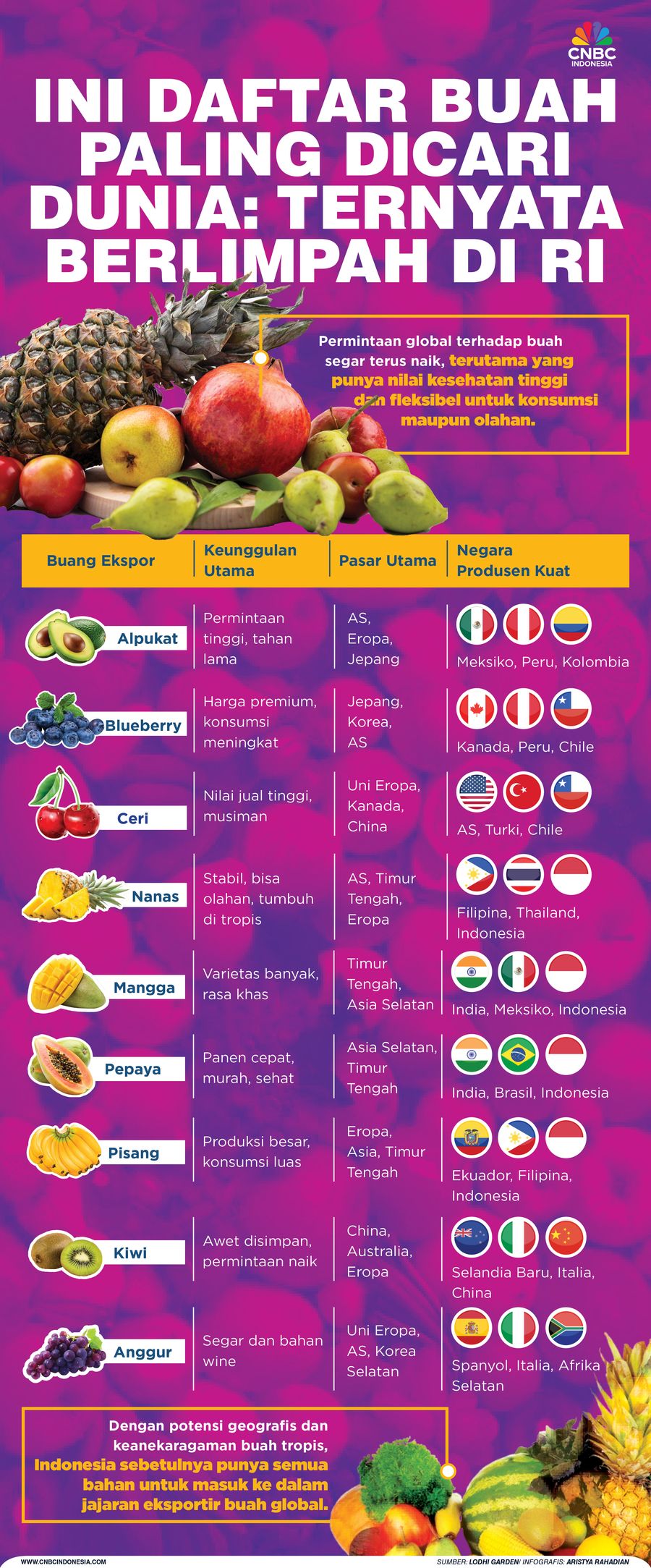 Ini Daftar Buah Paling Dicari Dunia: Ternyata Berlimpah di RI