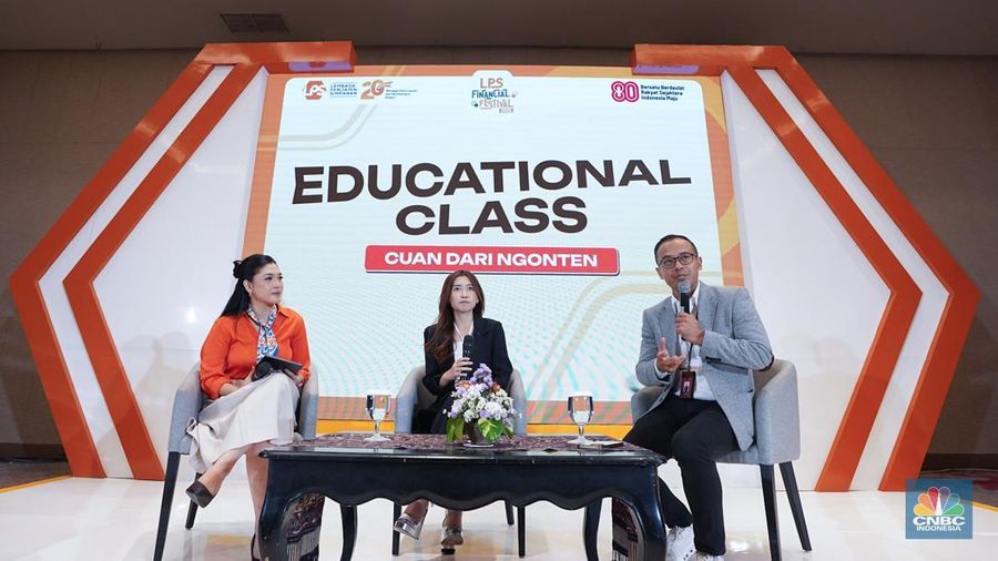 Suasana sesi Educational Class di acara LPS Financial Festival 2025 di Dyandra Convention Center, Surabaya, Jawa Timur, Kamis (7/8/2025). (CNBC Indonesia/Tias Budiarto)