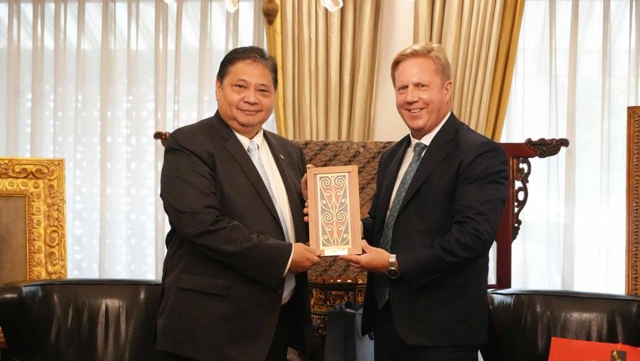 Menteri Koordinator Bidang Perekonomian RI Airlangga Hartarto menerima kunjungan Menteri Perdagangan dan Investasi Selandia Baru Todd McClay, Rabu (6/8/2025).