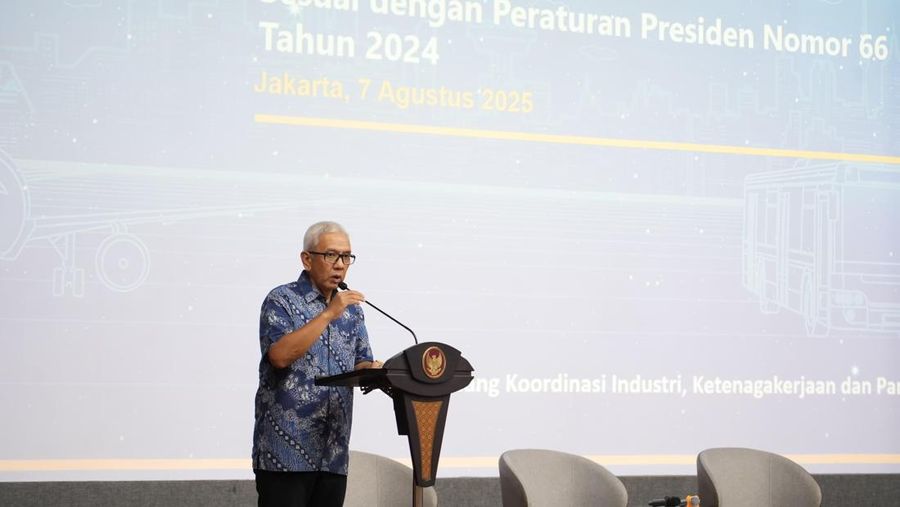 Deputi Bidang Koordinasi Industri, Ketenagakerjaan, dan Pariwisata Kementerian Koordinator Bidang Perekonomian Mohammad Rudy Salahuddin dalam acara Sosialisasi Perpres Nomor 66 Tahun 2024 tentang Pembiayaan Infrastruktur melalui Hak Pengelolaan Terbatas (HPT), Kamis (7/8).