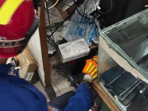 Damkar Evakuasi Ular Piton Bikin Heboh Pengunjung Mal di Palembang