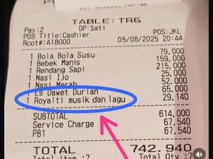 Viral Hoax Struk Makan di Resto Ada Biaya Royalti Musik Rp 29 Ribu, Ini Faktanya