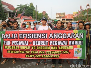 Eks Honorer RSUD Pati Ikut Demo Masyarakat Pati Bersatu, Ini Tuntutannya