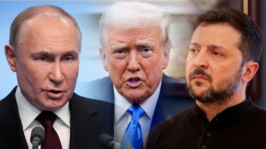 Foto Kolase Presiden Rusia, Vladimir Putin, Presiden AS, Donald Trump, dan Presiden Ukraina, Volodymyr Zelenskyy. (AP Photo)