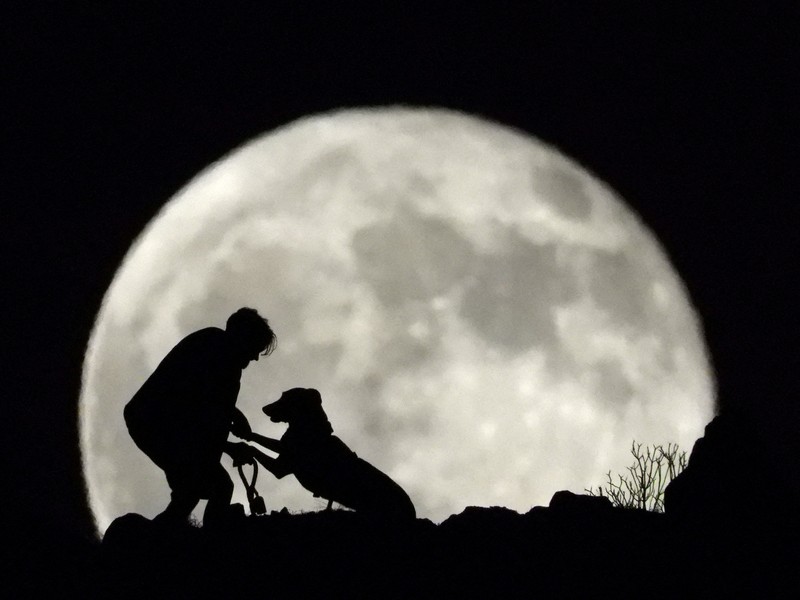 The Sturgeon Moon is seen over the Sultanahmet Mosque, known as the Blue Mosque, in Istanbul, Turkey, August 9, 2025. REUTERS/Dilara Senkaya     TPX IMAGES OF THE DAY