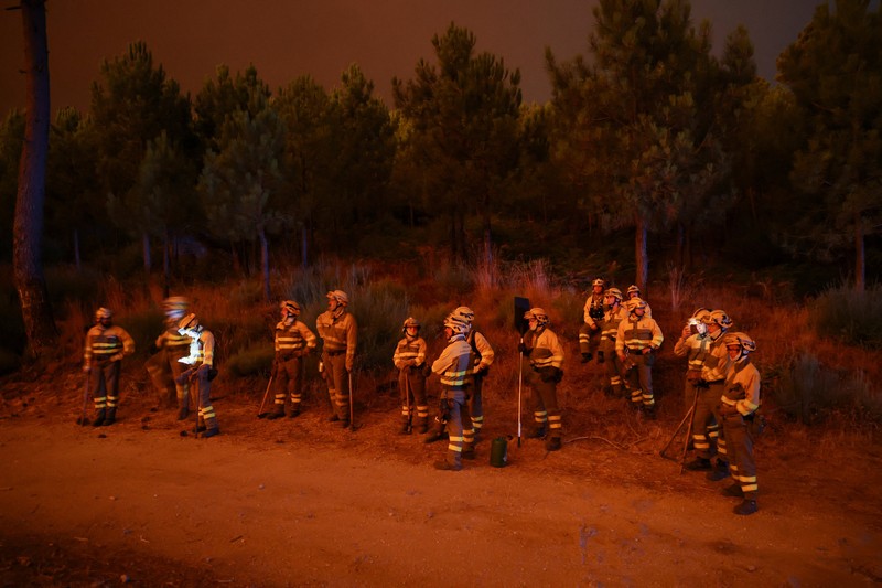 Kebakaran hutan di Spanyol makin meluas hingga memaksa otoritas berwenang mengevakuasi 1.400 orang di wilayah Castille dan Leon, Senin (11/8/2025) pagi. (REUTERS/Juan Medina)