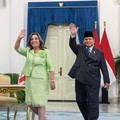 Prabowo Sambut Kedatangan Tamu Jauh, Presiden Peru Beri Tanda 'Love'