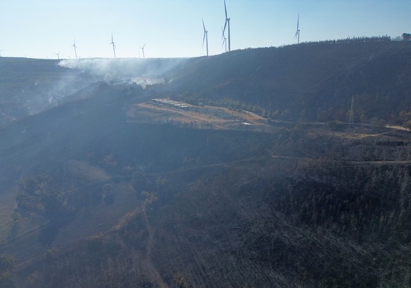 Foto udara menunjukkan dampak akibat kebakaran hutan di dekat Erenkoy, Canakkale, Turki, Selasa (12/8/2025). (REUTERS/Efekan Akyuz) Foto udara menunjukkan dampak akibat kebakaran hutan di dekat Erenkoy, Canakkale, Turki, Selasa (12/8/2025). (REUTERS/Efekan Akyuz)