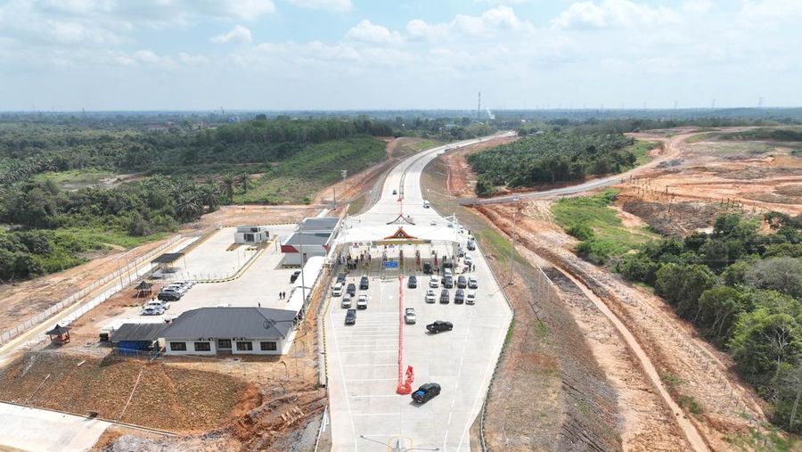 Kementerian Pekerjaan Umum (PU) mulai melaksanakan Uji Laik Fungsi dan Operasi (ULFO) Jalan Tol Betung–Tempino–Jambi Seksi 4, ruas Tempino–Interchange Ness di Kabupaten Muara Jambi, Jumat (8/8/2025). (Dok. Hutama Karya)
