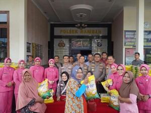 Polres Rohul Gelar GPM, Ratusan Warga Nikmati Beras Terjangkau