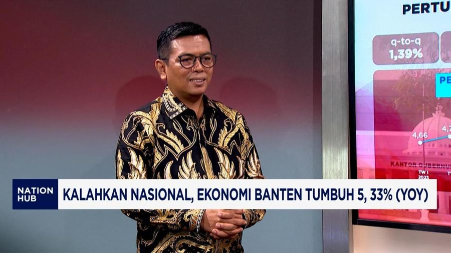 Gubernur Banten, Andra Soni menyampaikan paparan dalam program CNBC Indonesia Head to Head. (CNBC Indonesia TV)