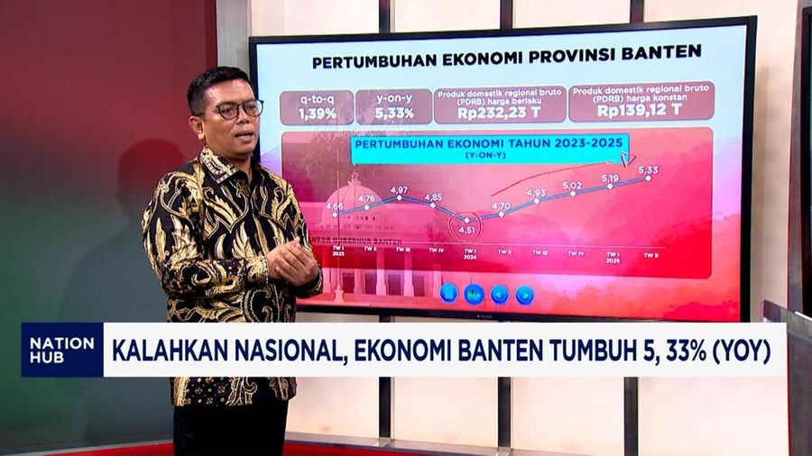 Gubernur Banten, Andra Soni menyampaikan paparan dalam program CNBC Indonesia Head to Head. (CNBC Indonesia TV)