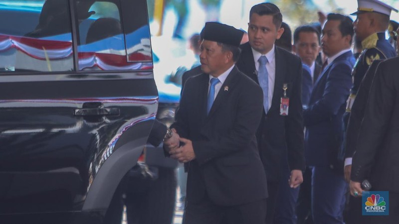 Menteri UMKM, Maman Abdurrahman saat dalam Sidang Tahunan 2025 di Gedung MPR/DPR RI, Jakarta, Jumat (15/8/2025). (CNBC Indonesia/Faisal Rahman)