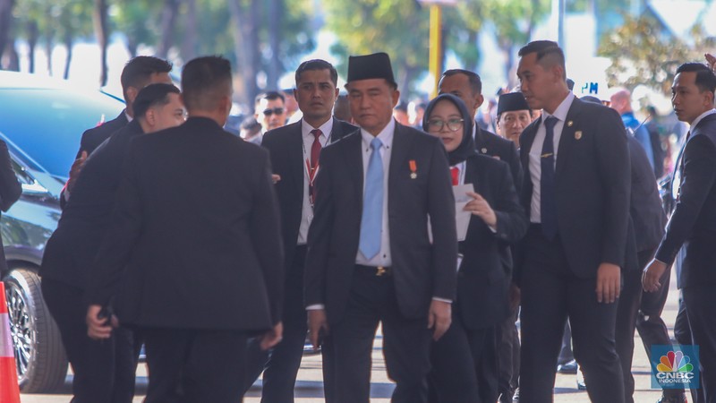 Menteri UMKM, Maman Abdurrahman saat dalam Sidang Tahunan 2025 di Gedung MPR/DPR RI, Jakarta, Jumat (15/8/2025). (CNBC Indonesia/Faisal Rahman)