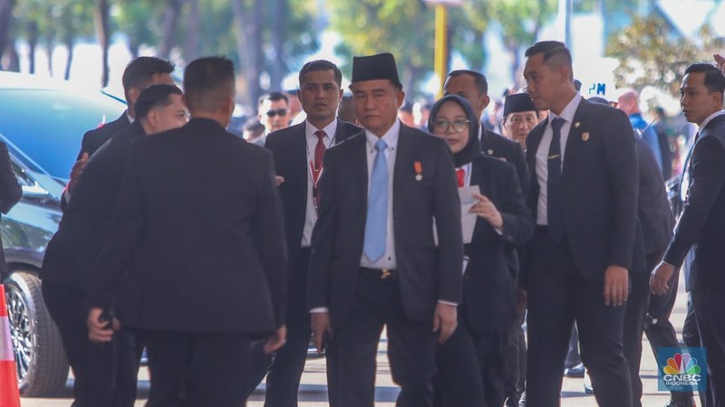 Menteri UMKM, Maman Abdurrahman saat dalam Sidang Tahunan 2025 di Gedung MPR/DPR RI, Jakarta, Jumat (15/8/2025). (CNBC Indonesia/Faisal Rahman)
