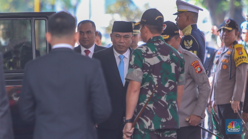Menteri UMKM, Maman Abdurrahman saat dalam Sidang Tahunan 2025 di Gedung MPR/DPR RI, Jakarta, Jumat (15/8/2025). (CNBC Indonesia/Faisal Rahman)