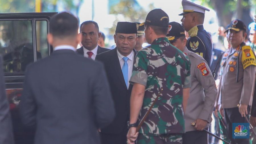 Menteri UMKM, Maman Abdurrahman saat dalam Sidang Tahunan 2025 di Gedung MPR/DPR RI, Jakarta, Jumat (15/8/2025). (CNBC Indonesia/Faisal Rahman)