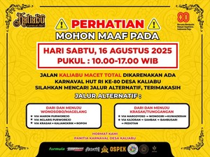 Ada Karnaval di Kaliabu Magelang Besok, Begini Pengalihan Lalinnya
