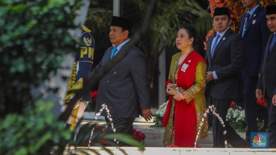 Presiden Prabowo Subianto usai menghadiri Sidang Tahunan 2025 di Gedung MPR/DPR RI, Jakarta, Jumat (15/8/2025). (CNBC Indonesia/Faisal Rahman)