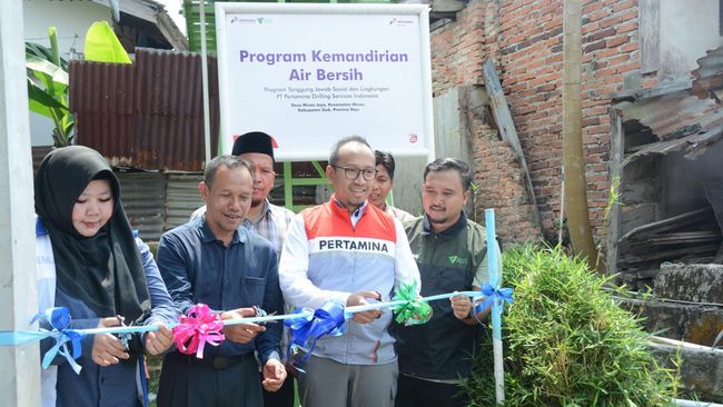 Pertamina Drilling Bangun Sumur Air Bersih di Minas Jaya, Siak