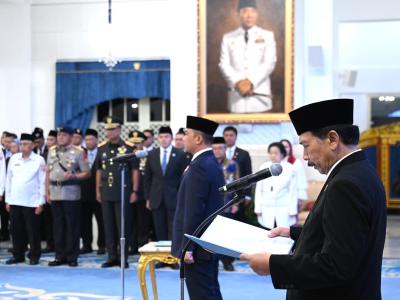 Sebanyak 76 pelajar dari 38 provinsi di Indonesia resmi dikukuhkan sebagai anggota Pasukan Pengibar Bendera Pusaka (Paskibraka) tahun 2025, Sabtu (16/8/2025). (Dok. BPMI)