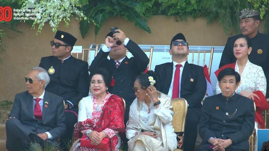 Keluarga Bung Karno menghadiri Upacara Detik-Detik Proklamasi di Istana Merdeka, Jakarta Pusat, Minggu (17/8/2025). (Tangkapan Layar Youtube/Sekretariat Presiden)
