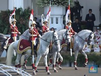 Potret Gagah Kirab Bendera Merah Putih tiba di Istana Merdeka Jakarta