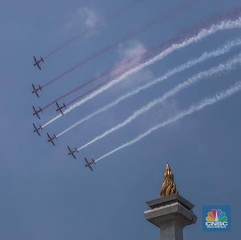 Detik-Detik Jet Tempur Hiasi Langit Jakarta saat HUT ke-80 RI