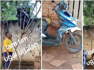 Maling di Lampung Tinggalkan Motor yang Gagal Dicuri di Pagar Tembok