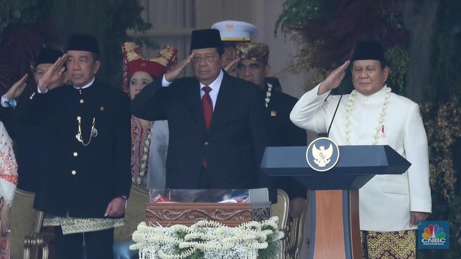 Upacara peringatan detik-detik proklamasi di Istana Merdeka, Jakarta, Minggu (17/8/2025). (CNBC Indonesia/Tri Susilo)
