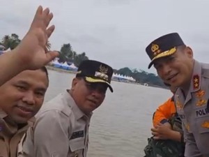 H-2 Pacu Jalur, Kapolda dan Gubernur Riau Cek Sungai Kuantan