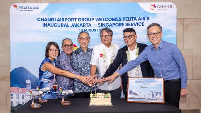 Pelita Air Resmi Buka Penerbangan Internasional Perdana ke Singapura
