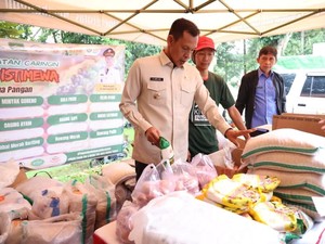 Wabup Bogor Hadiri HUT Ke-80 RI di Caringin, Ada Bazar & Pangan Murah