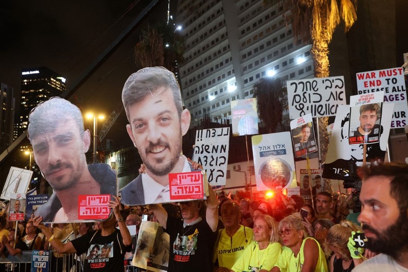 Protes antipemerintah besar-besaran di Tel Aviv, Israel, Minggu (17/8/2025). (SprinterObserve) Protes antipemerintah besar-besaran di Tel Aviv, Israel, Minggu (17/8/2025). (SprinterObserve)