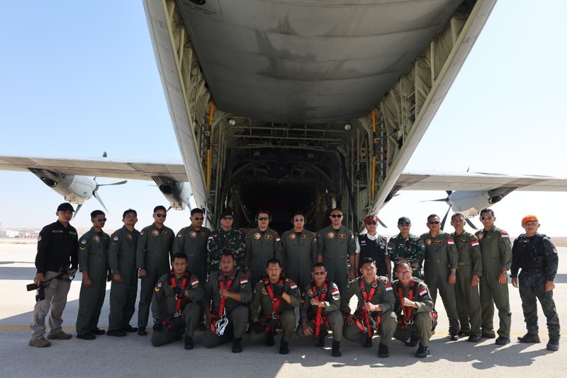 Satuan Tugas (Satgas) Garuda Merah Putih-II yang berhasil melaksanakan misi distribusi bantuan kemanusiaan ke Jalur Gaza, Palestina, pada Minggu (17/8/2025). (Dok. Tim Media Satgas (Kemhan/TNI))