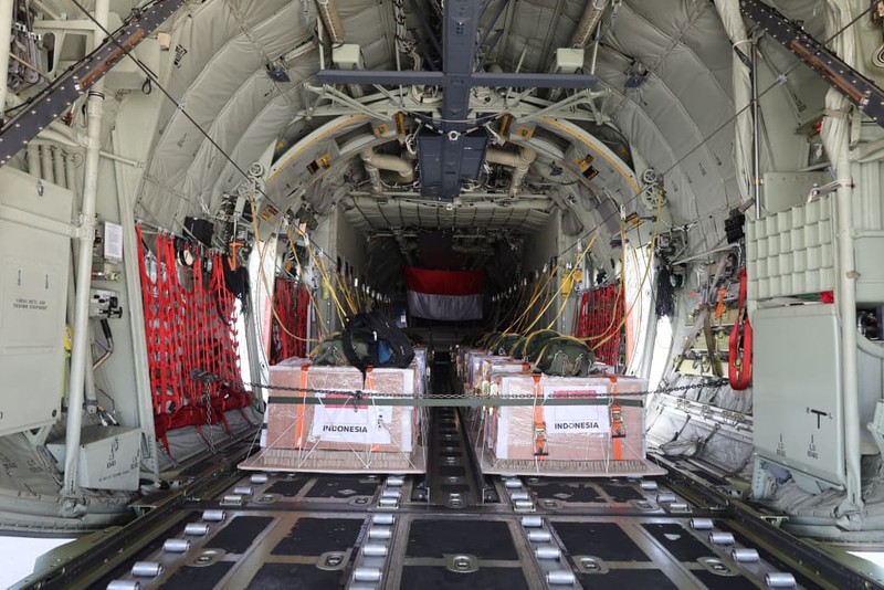 Satuan Tugas (Satgas) Garuda Merah Putih-II yang berhasil melaksanakan misi distribusi bantuan kemanusiaan ke Jalur Gaza, Palestina, pada Minggu (17/8/2025). (Dok. Tim Media Satgas (Kemhan/TNI))