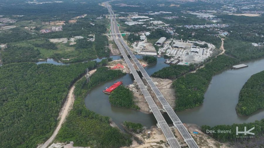 Tol IKN Seksi 3A Karangjoang–KKT Kariangau sepanjang 9,275 km rampung. (Dok. Hutama Karya)