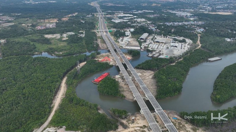 Tol IKN Seksi 3A Karangjoang–KKT Kariangau sepanjang 9,275 km rampung. (Dok. Hutama Karya)