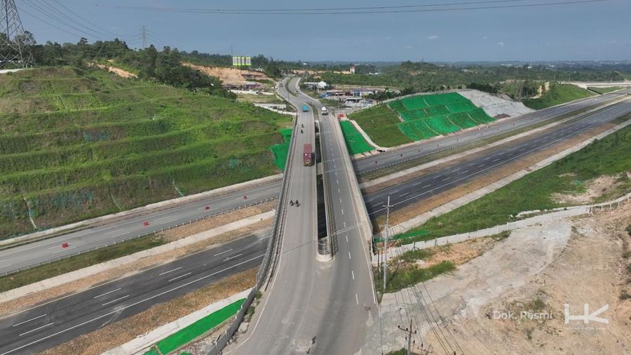 Tol IKN Seksi 3A Karangjoang–KKT Kariangau sepanjang 9,275 km rampung. (Dok. Hutama Karya)