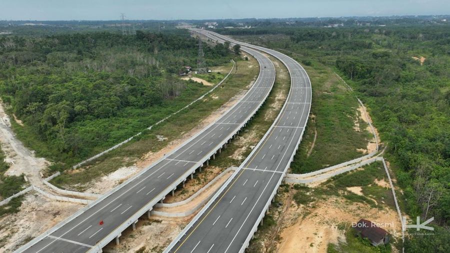 Tol IKN Seksi 3A Karangjoang–KKT Kariangau sepanjang 9,275 km rampung. (Dok. Hutama Karya)