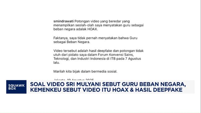 Video: Soal Guru Beban Negara, Kemenkeu: Itu Hoax dan Hasil Deepfake