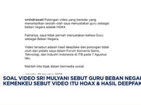 Video: Soal Guru Beban Negara, Kemenkeu: Itu Hoax & Hasil Deepfake