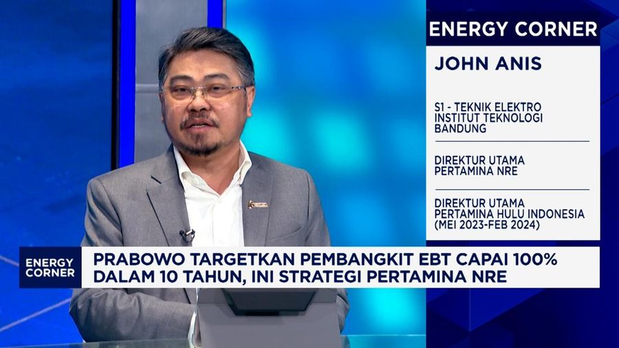 Direktur Utama PT Pertamina NRE, John Anis dalam program CNBC Indonesia Squawk Box Energy Corner di Jakarta, Kamis (21/8/2025). (CNBC Indonesia TV)