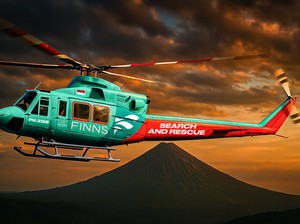 FINNS Bali Perkenalkan Helikopter SAR dan Robot Pembersih Pantai
