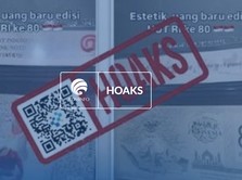 Narasi uang rupiah edisi 80 tahun kemerdekaan Republik Indonesia dengan gambar Ir. Soekarno, Bendera Merah Putih, peta Indonesia, Garuda Pancasila adalah tidak benar atau hoaks. (Dok. komdigi)