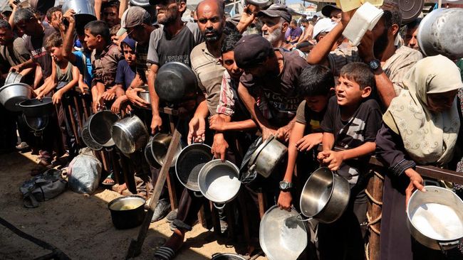 Potret Bencana Kelaparan Makin Parah di Gaza, 500.000 Orang Kritis